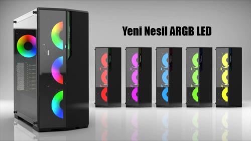 EMPOUSA EMG-17XN 750W 80 PLUS 4X120MM FAN RGB + Gaming ATX PSU YOK KUMAND VAR